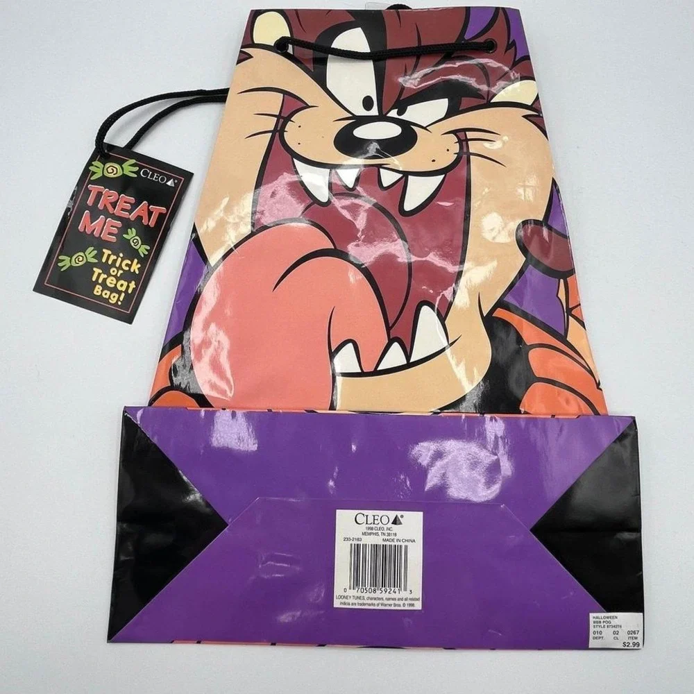 Vintage 1998 Looney Tunes Taz Halloween Trick or Treat Candy‎ Bag CLEO